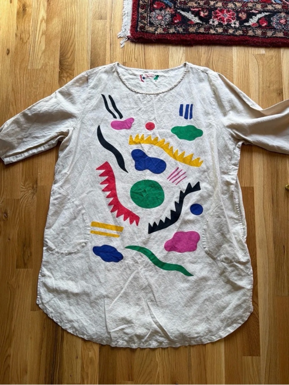 Gudrun Sjoden pocketed tunic multi color shapes XL